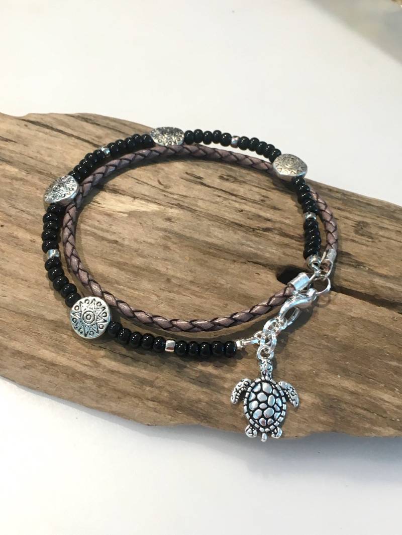 Ankle Armband, Beach Wrap, Boho Style, Schwarz, Silber, Leder Meer Charm Wählen Charm Ankle Armband, Beach Wrap, Boho Style, Schwarz, Silber, Leder Meer Charm Wählen Charm von BohoBlissCreations