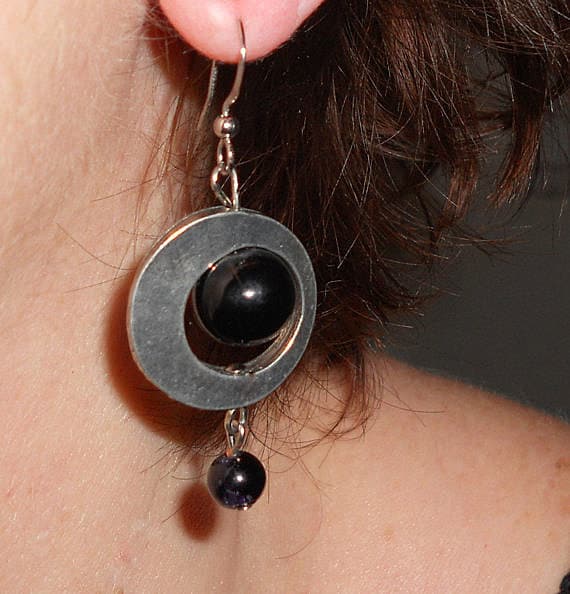 Boho Onyx Statement Ohrringe Handgemachter Silberschmuck von BohoChicGypsyJewelry