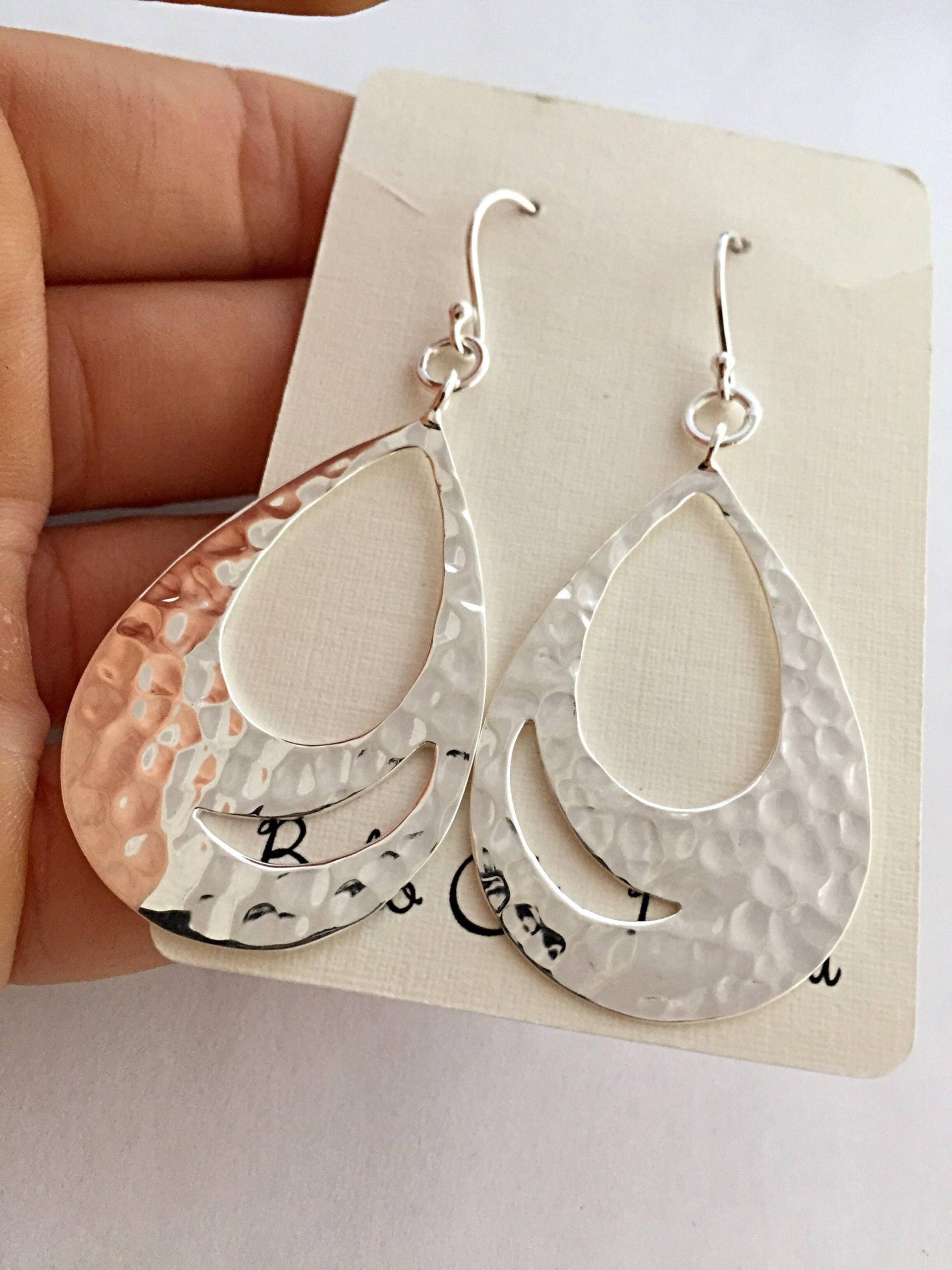 Gehämmerte Sterling Silber Creolen Boho Chic Creolen Gehämmerte Sterling Silber Creolen Boho Chic Creolen von BohoChicHawaii