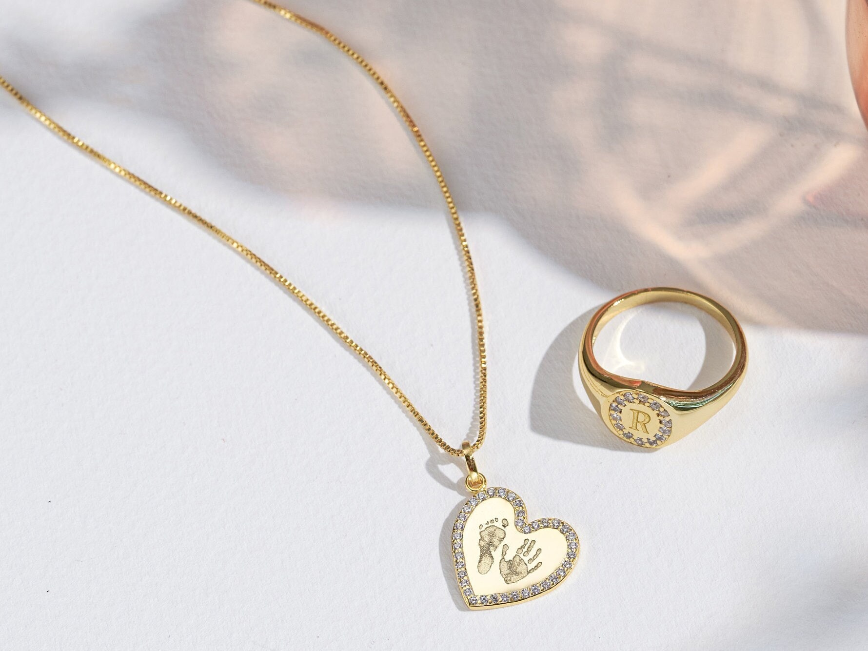 Herz Halskette Individuelle Hand Fuß Abdruck Handschrift Personalisierte Geschenke Für Sie Weihnachtsgeschenk Charm von BohoEcoPhilia