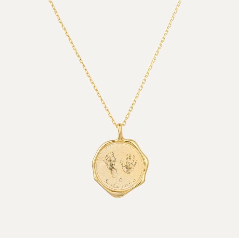Neugeborenen Halskette Fußabdruck Wachs Siegel Personalisierte Mütter Geschenk Baby-Dusche Geschenke Für Mutter Neue von BohoEcoPhilia