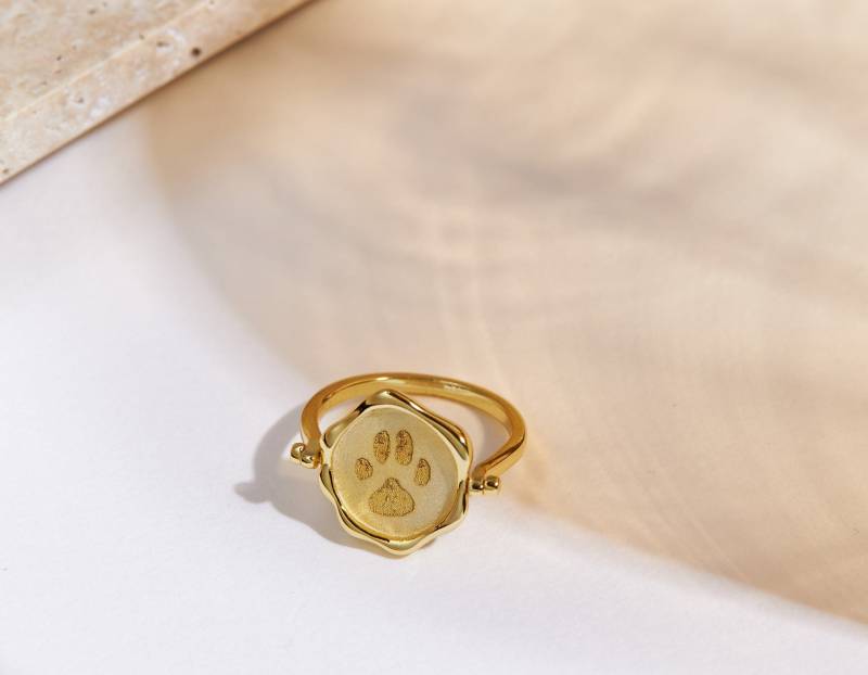 Pfötchen Ring Personalisierter Haustier Hundepfote Katzenpfote Personalisierte Pfötchen Ring Personalisierter Haustier Hundepfote Katzenpfote Personalisierte von BohoEcoPhilia