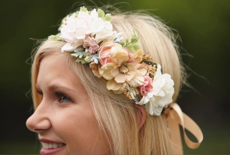 Blush Floral Brautkrone Rustikale Hochzeit Blumenkranz Blush Floral Brautkrone Rustikale Hochzeit Blumenkranz von BohoHaloCompany