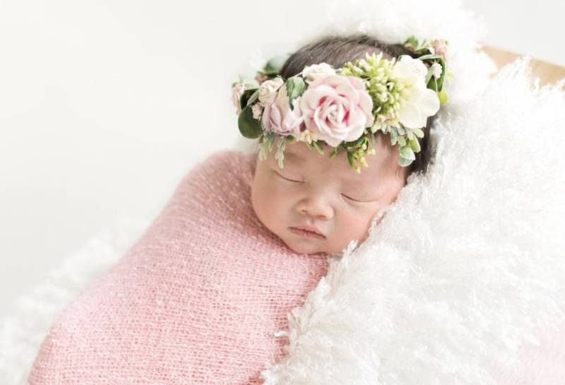 Blush Rose Baby Blumenkrone Neugeborenen Fotorequisite von BohoHaloCompany