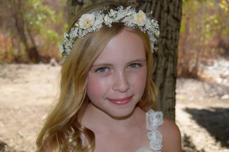 Elfenbein Rose Blumenkrone Schleierkraut Braut Halo von BohoHaloCompany