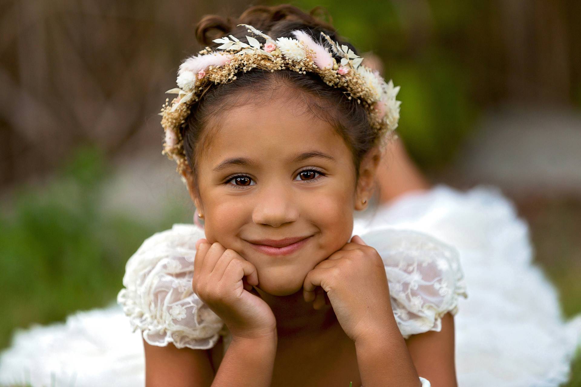 Rosa & Elfenbein Getrocknete Blumenkrone Schleierkraut Blumenkranz von BohoHaloCompany