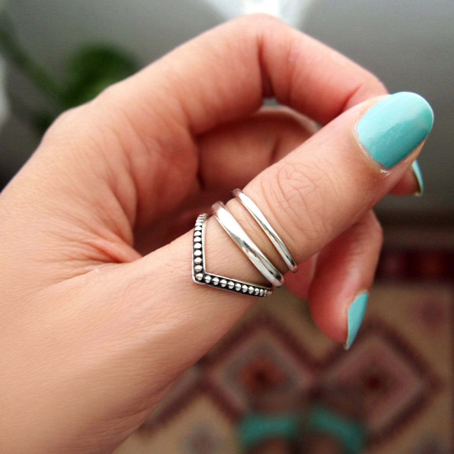 Chevron Ring, Boho Sterling Silber Ring Für Frauen, Statement Schmuck von BohoMagicSilver