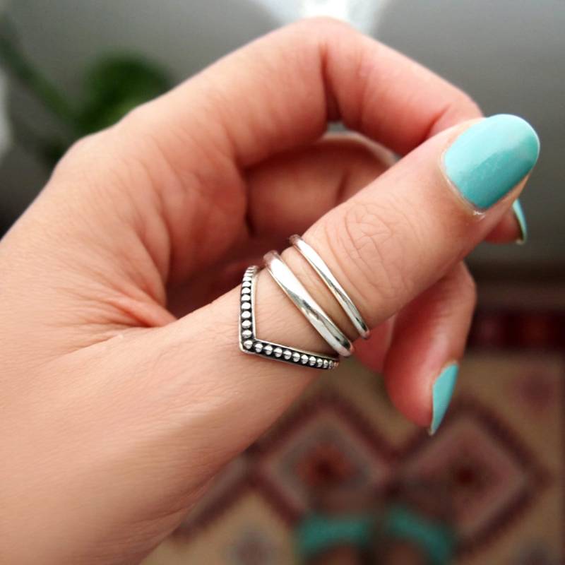Chevron Ring, Boho Sterling Silber Ring Für Frauen, Statement Schmuck von BohoMagicSilver
