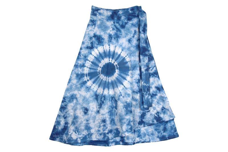 Fun Hand Tie Dye Donaublau Baumwolle Wickelrock Für Sommer Fun Hand Tie Dye Donaublau Baumwolle Wickelrock Für Sommer von BohoSkirtsStop