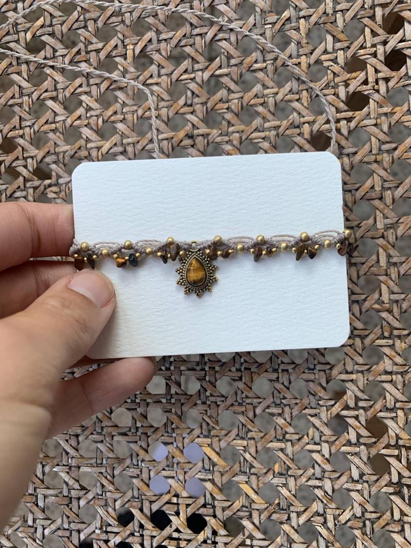 Makramee Kette Mit Messinganhänger Makramee Kette Mit Messinganhänger von BohoSoulLiz