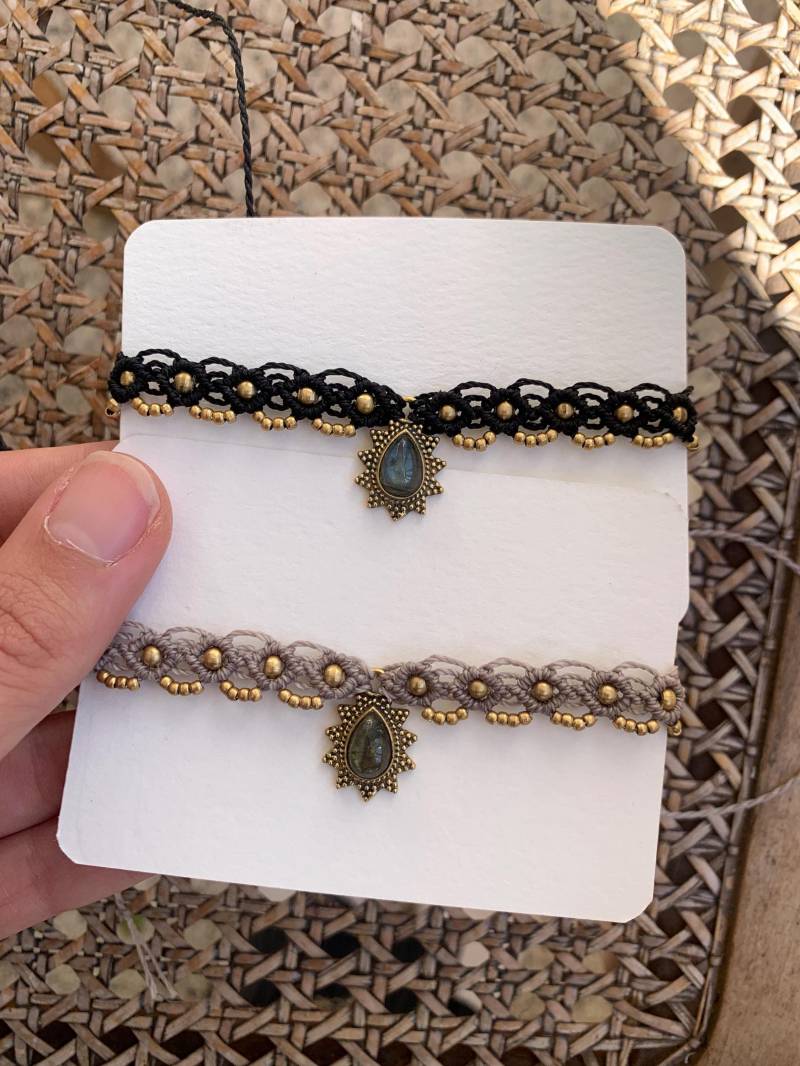 Makramee Kette Mit Messinganhänger Makramee Kette Mit Messinganhänger von BohoSoulLiz
