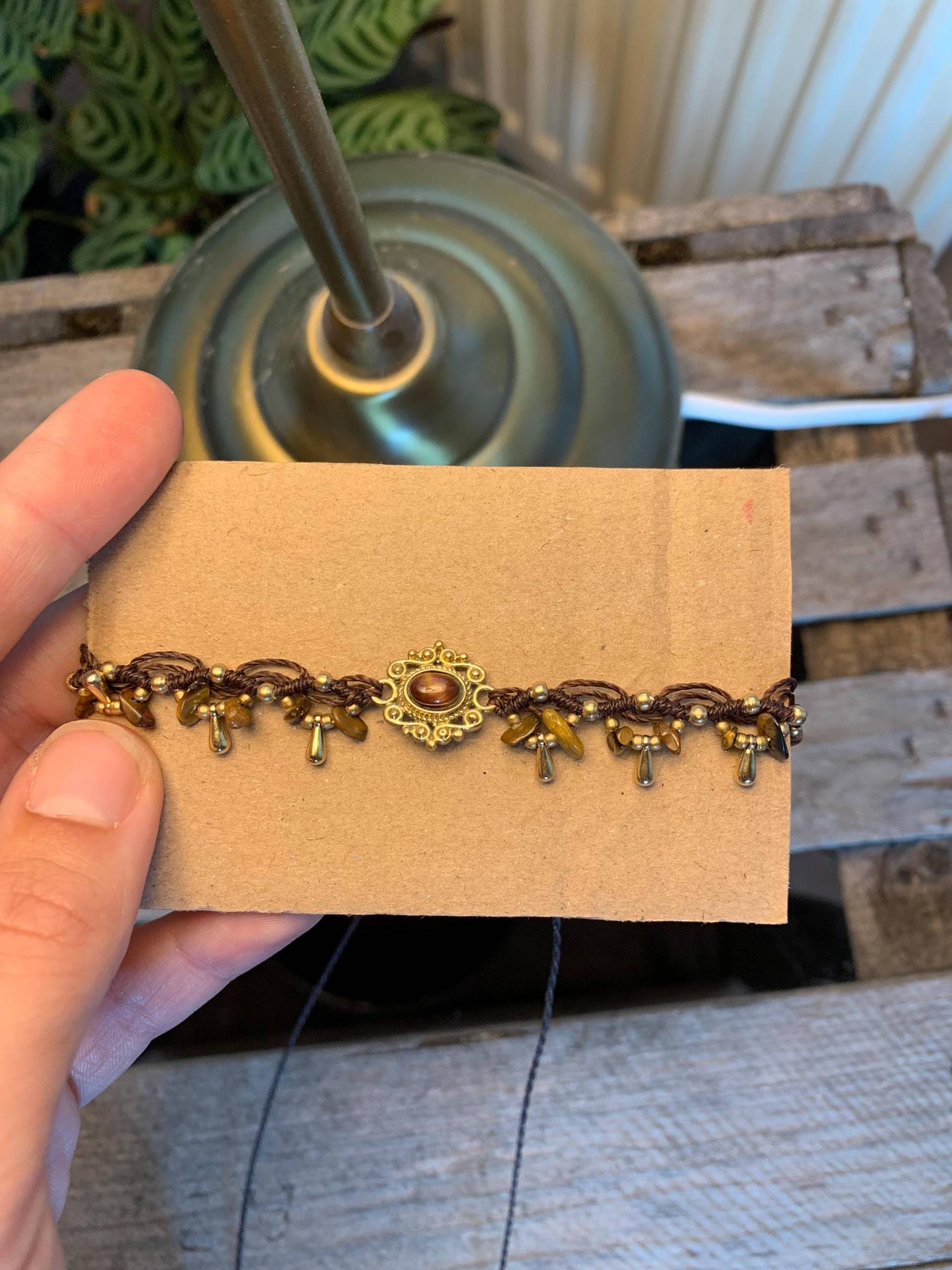 Makramee Kette Mit Messinganhänger von BohoSoulLiz
