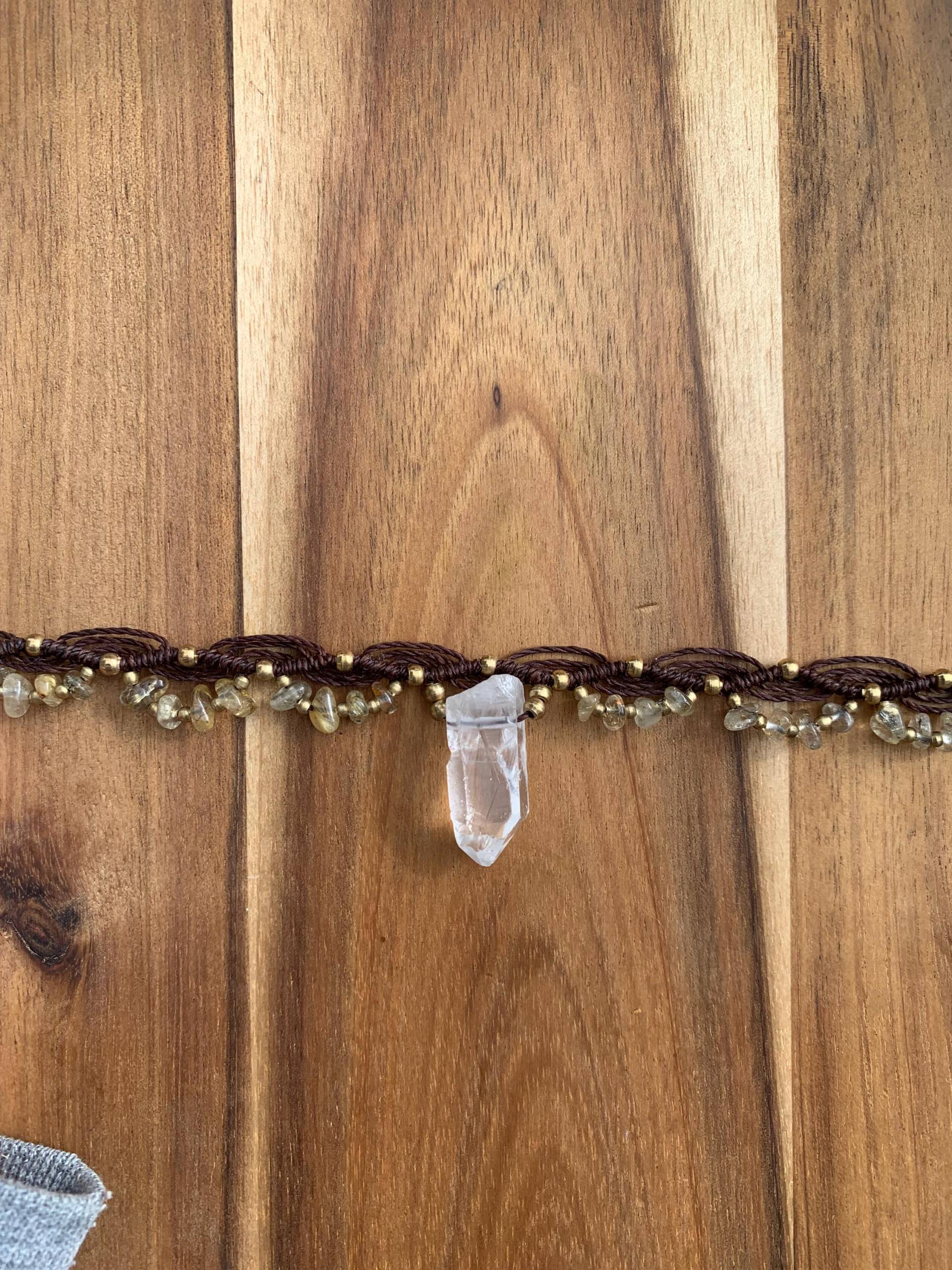Makramee Kette Mit Steinanhänger Makramee Kette Mit Steinanhänger von BohoSoulLiz