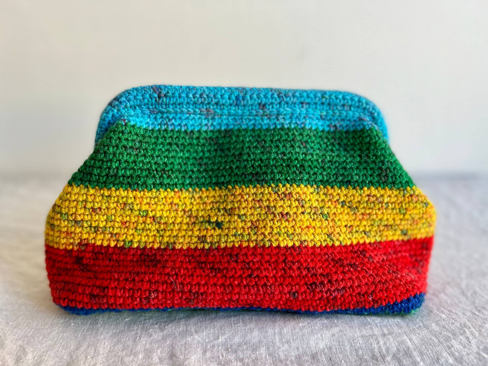 Häkeln Kupplung, Stricken Kupplung Geldbeutel, Coach Handtasche Einkaufstasche, Bunte Tasche Coach, Handgestrickte Tasche, Knit Clutch von BohoTaschDesign