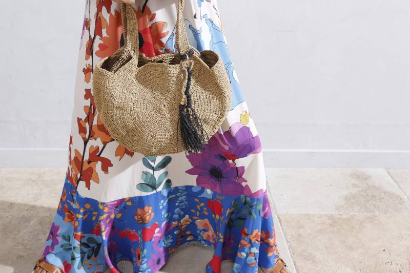Raffia Einkaufstasche, Häkeltasche, Natürliche Tasche, Handgemachte Häkeltasche Frauen, Handgestrickte Stroh Strandtasche von BohoTaschDesign