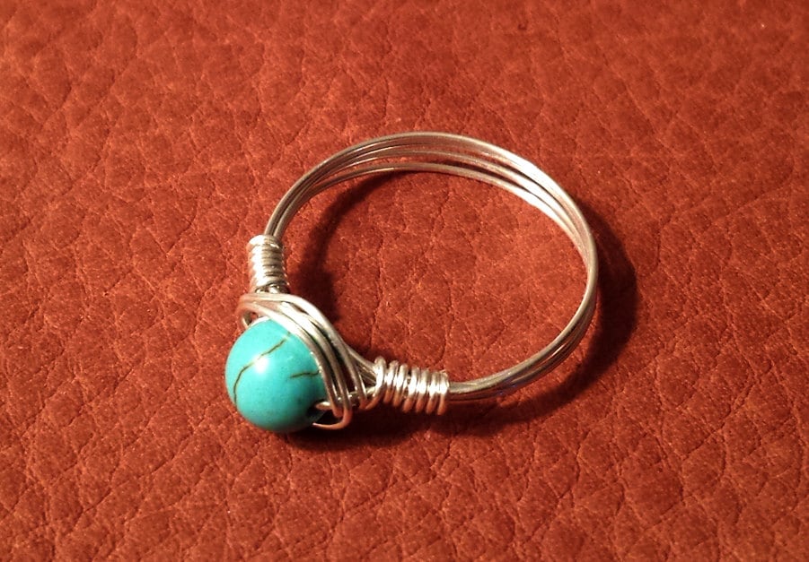 Boho Ring , Drahtring Türkis Silberringe Ringe Hippie Boho Ring , Drahtring Türkis Silberringe Ringe Hippie von BohoTribeCo