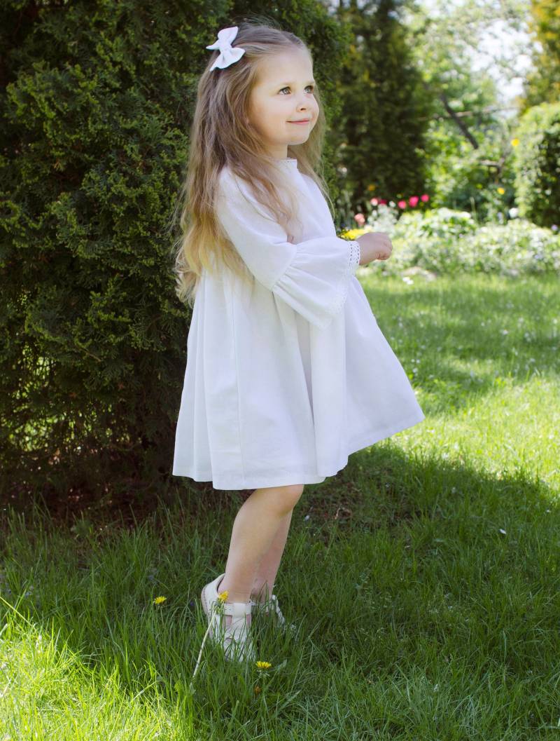 Mädchen Kleid Weiß 1. Geburtstag Outfit Leinen Für Taufkleid Hochzeitskleid Baby Rüschen Boho von BohoVaikai