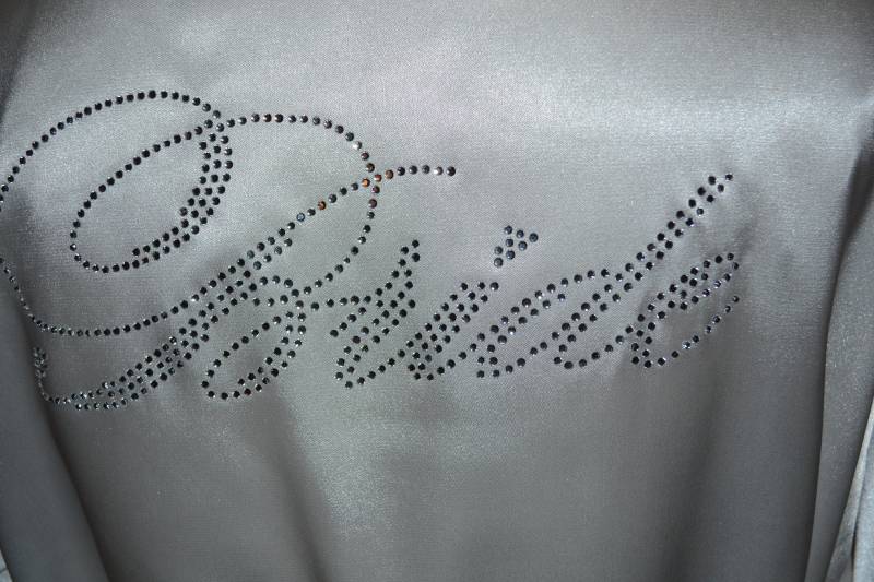 Braut Kimono Vintage 90Er Satin Robe Hochzeit Nacht Kristall Strass Sie Weiß Flitterwochen von BohoVintageVillage