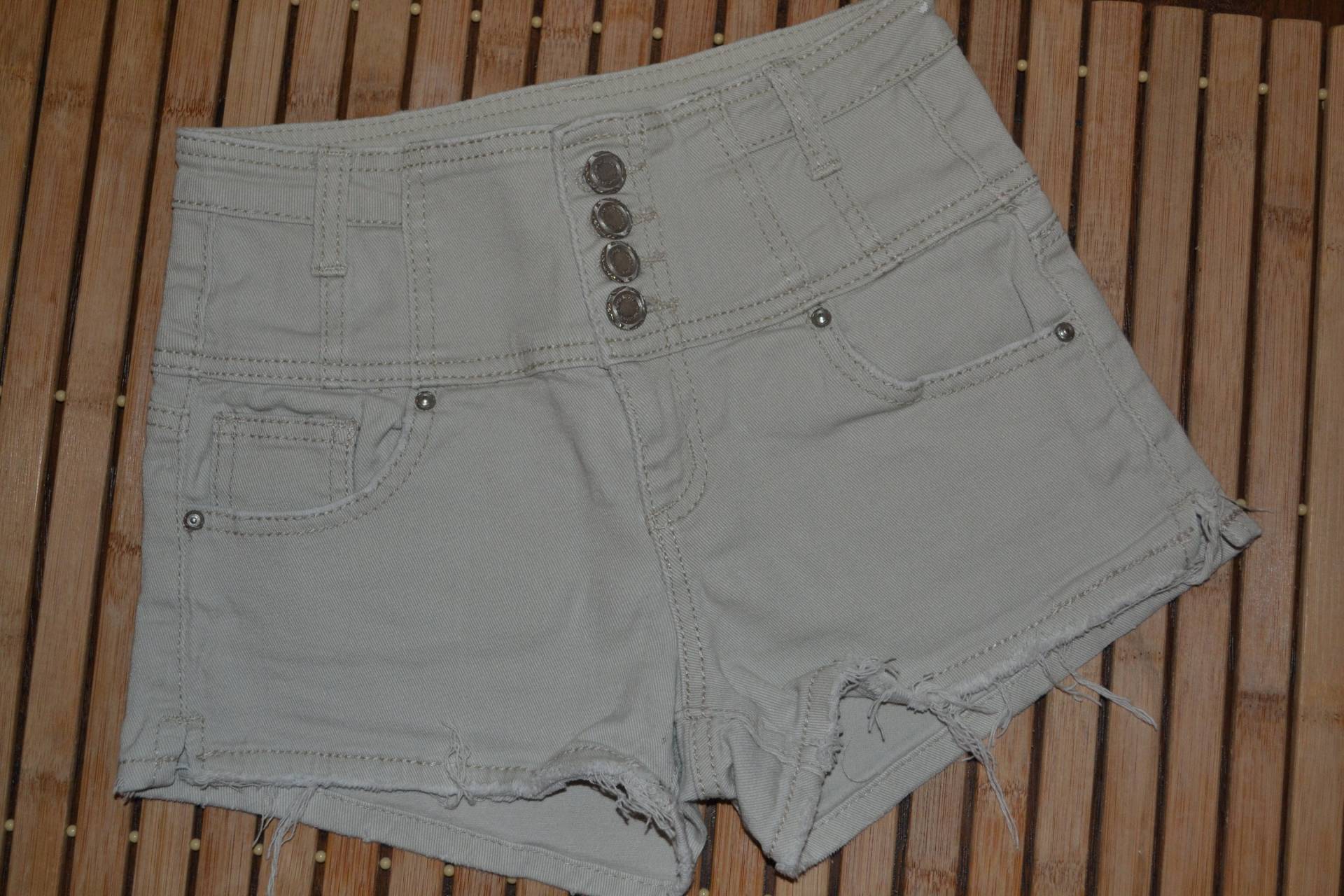 Damen High Rise Jean Shorts Vintage Fast Berühmt Tattered Redone Sehr Hoch Tailliert Jeans Tan von BohoVintageVillage