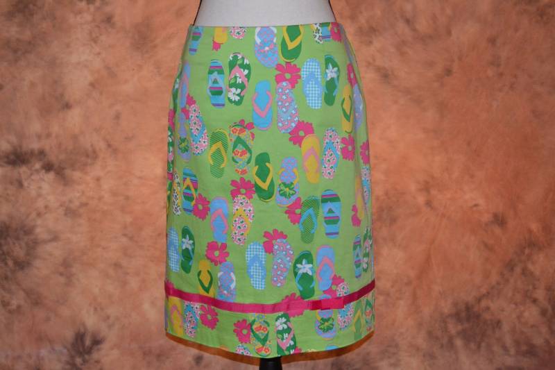 Mod Rock Flip Flops Stoff Sommer Baumwollrock Sandalen Muster Süßer Frühling Lässig Knielanger Aus Südamerika von BohoVintageVillage