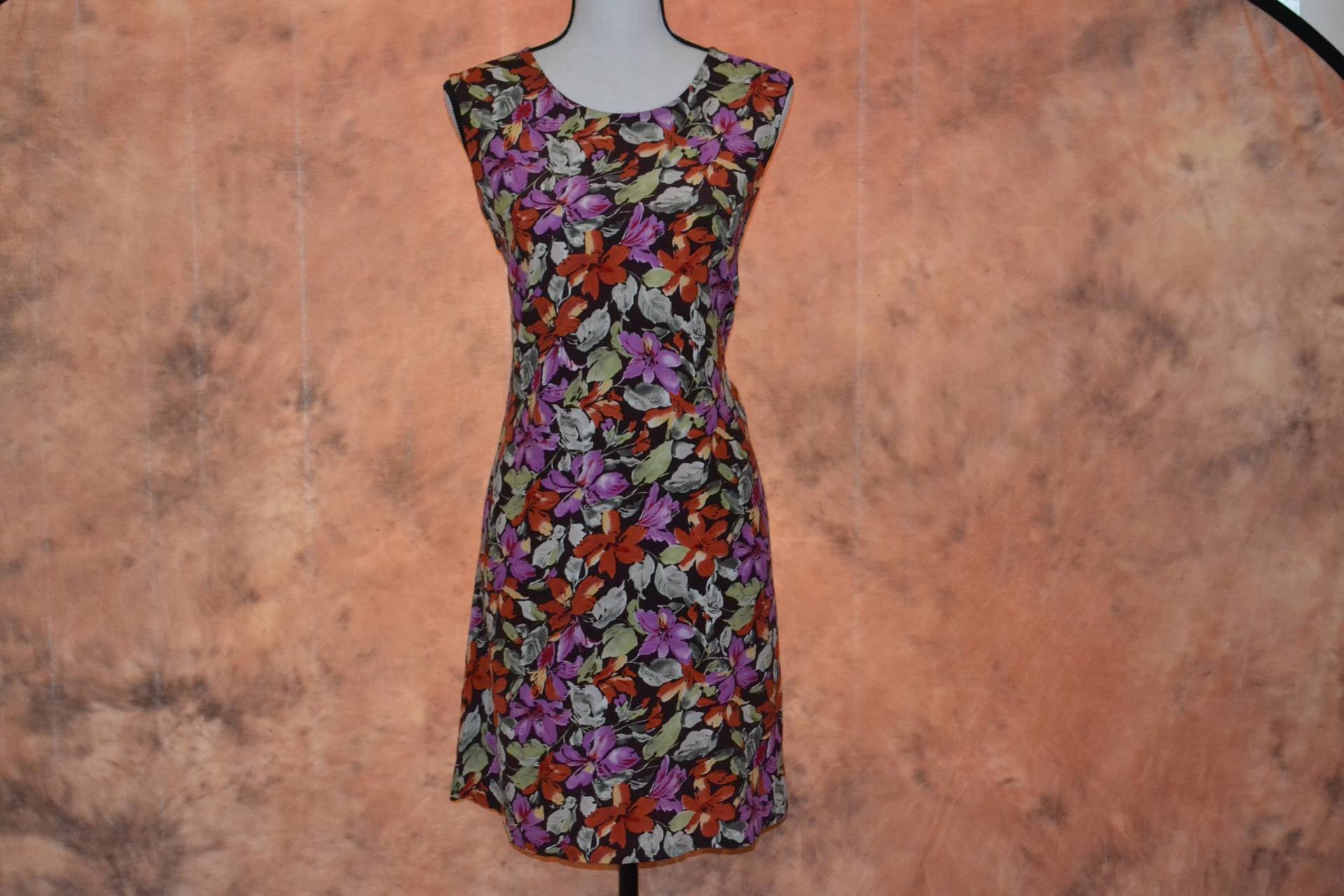 Women Es Summer Dress Vintage 90S Casual Floral Shift Warm Weather Clothing Zipper Back Above The Knee Day von BohoVintageVillage