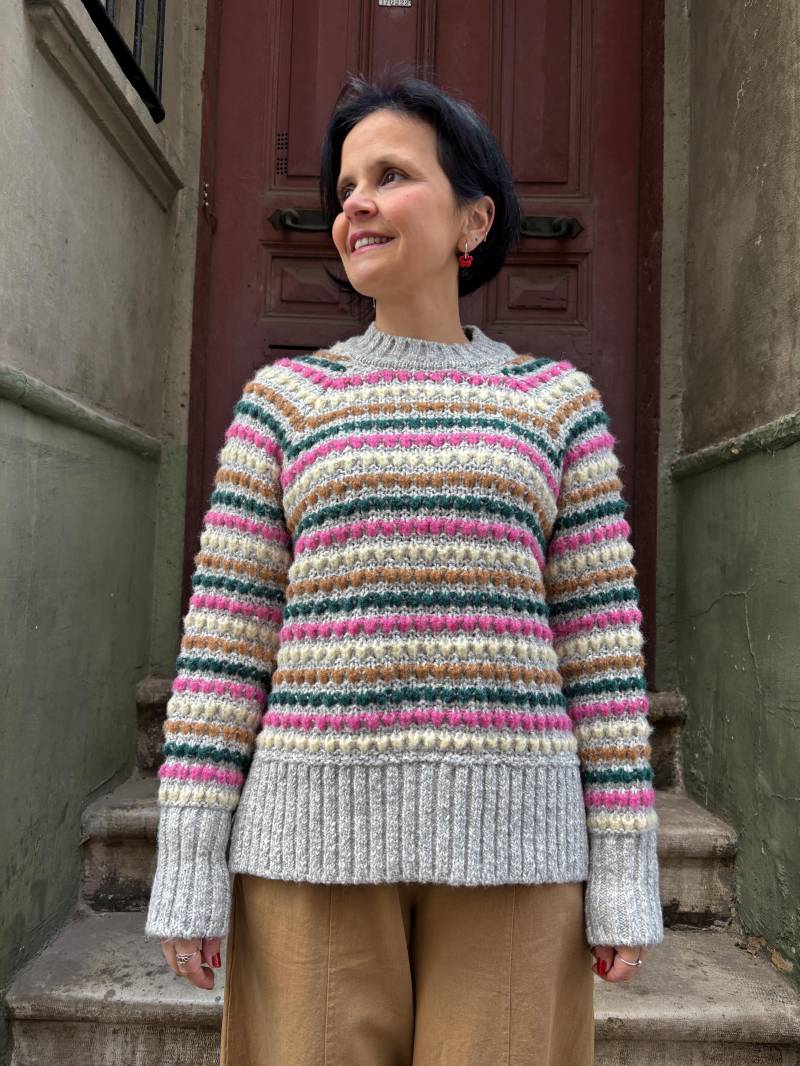 Boho Ringel Strick Pullover Doppelseitig Acryl Mischung Boho Ringel Strick Pullover Doppelseitig Acryl Mischung von BohoYasam