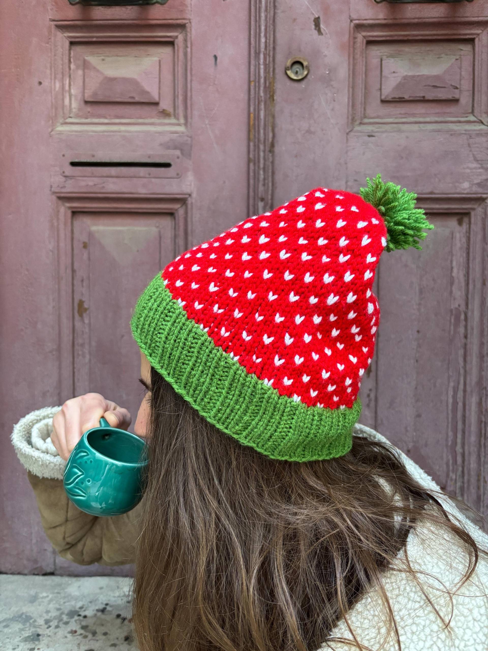 Handgemachte Gestrickte Weihnachtsmütze Beanie Aus Baumwolle Und Wolle Handgemachte Gestrickte Weihnachtsmütze Beanie Aus Baumwolle Und Wolle von BohoYasam