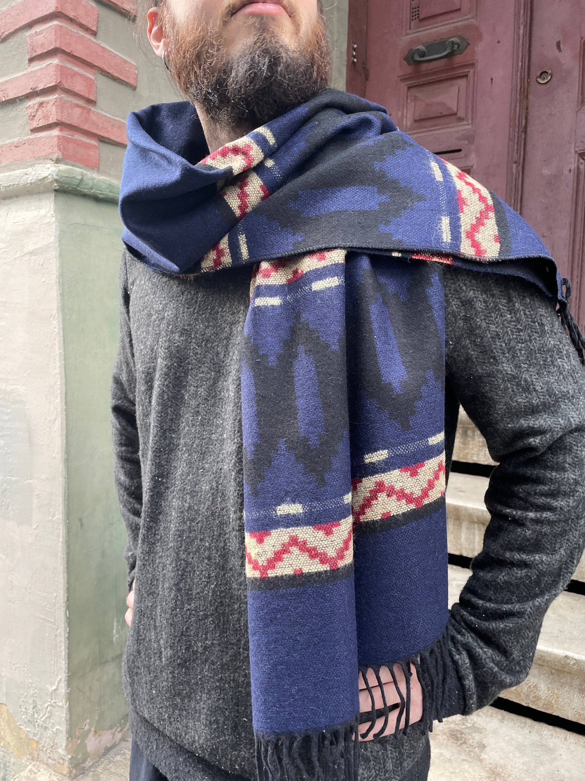 Handgefertigter Patchwork-Schal Aus Wolle Bunter Boho Schal Handgefertigter Patchwork-Schal Aus Wolle Bunter Boho Schal von BohoYasam