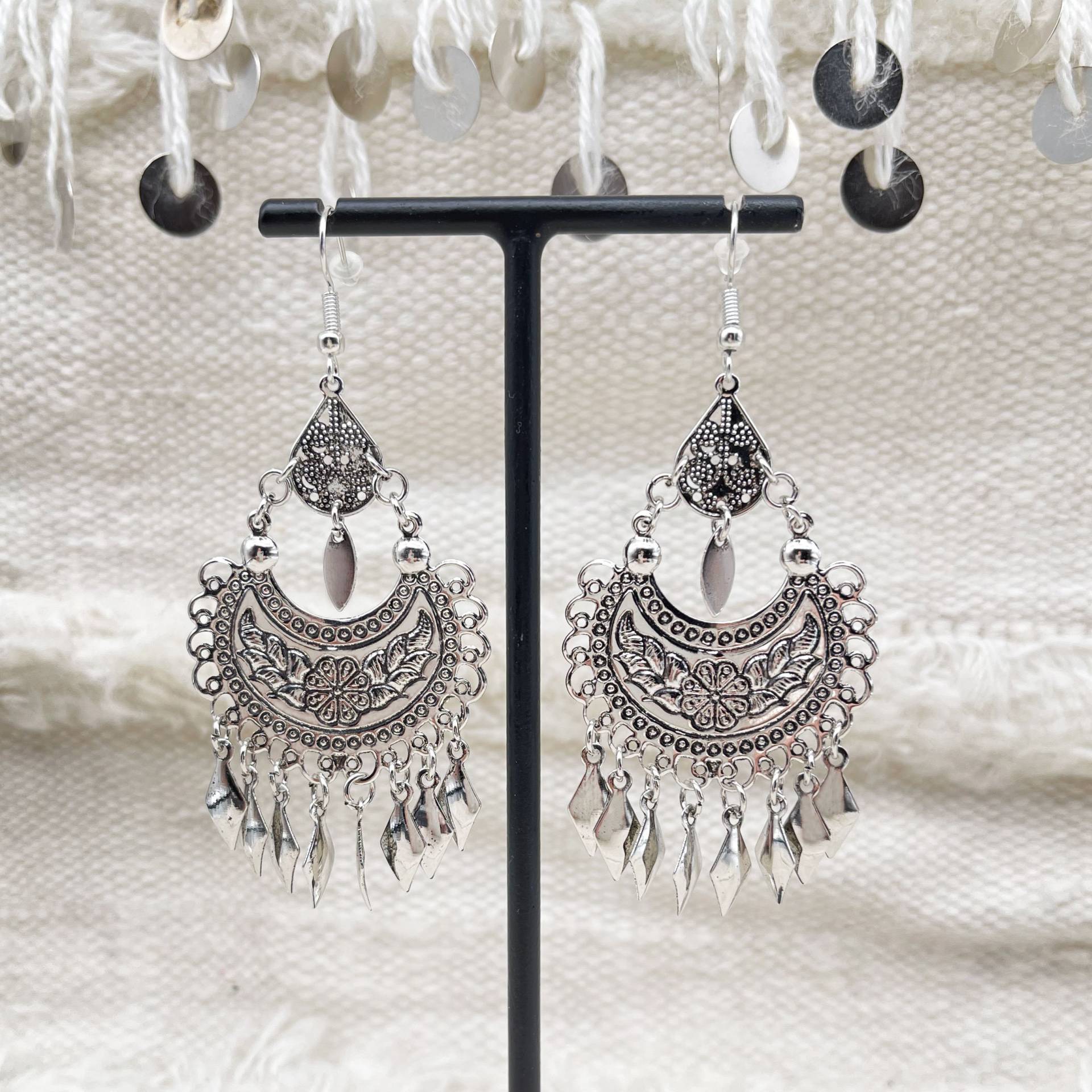 Silberne Edelstahl Ohrringe/Boho Ethno Schmuck Silberne Edelstahl Ohrringe/Boho Ethno Schmuck von Bohodreamlandcom