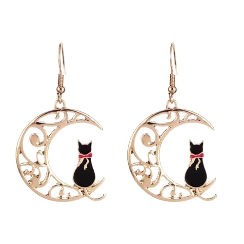 Bohue Halloween Katze Mond Ohrringe Halloween Legierung Ohrringe Neuheit Schmuck Charms Geschenke Kätzchen Liebhaber Zubehör für Frauen von Bohue