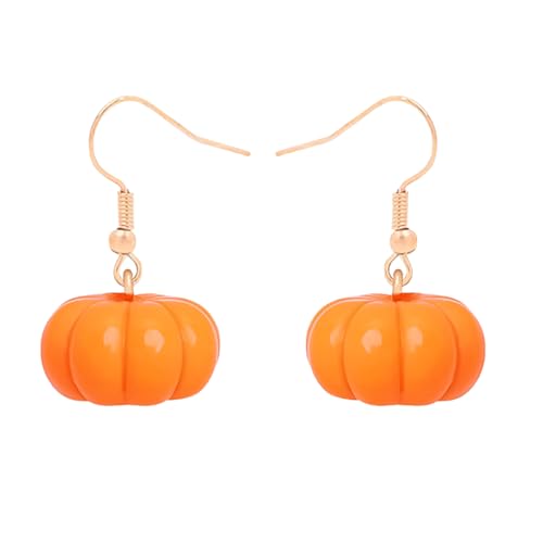 Bohue Kürbis-Ohrringe, niedliche orangefarbene Kürbis-Ohrringe, Damen-Ohrringe, Neuheit, Schmuck, Geschenke für Halloween-Party von Bohue