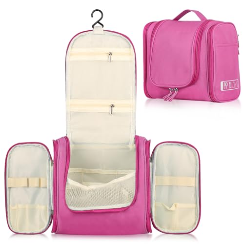 Boic Kulturbeutel Zum Aufhängen Für Damen, Herren, Kulturtasche Zum Aufhängen, Waschtasche Damen Reise Kulturtasche Mit Haken Kulturtasche Damen Zum Aufhängen Reise Zubehör Für Ausflüge (Rosa) von Boic