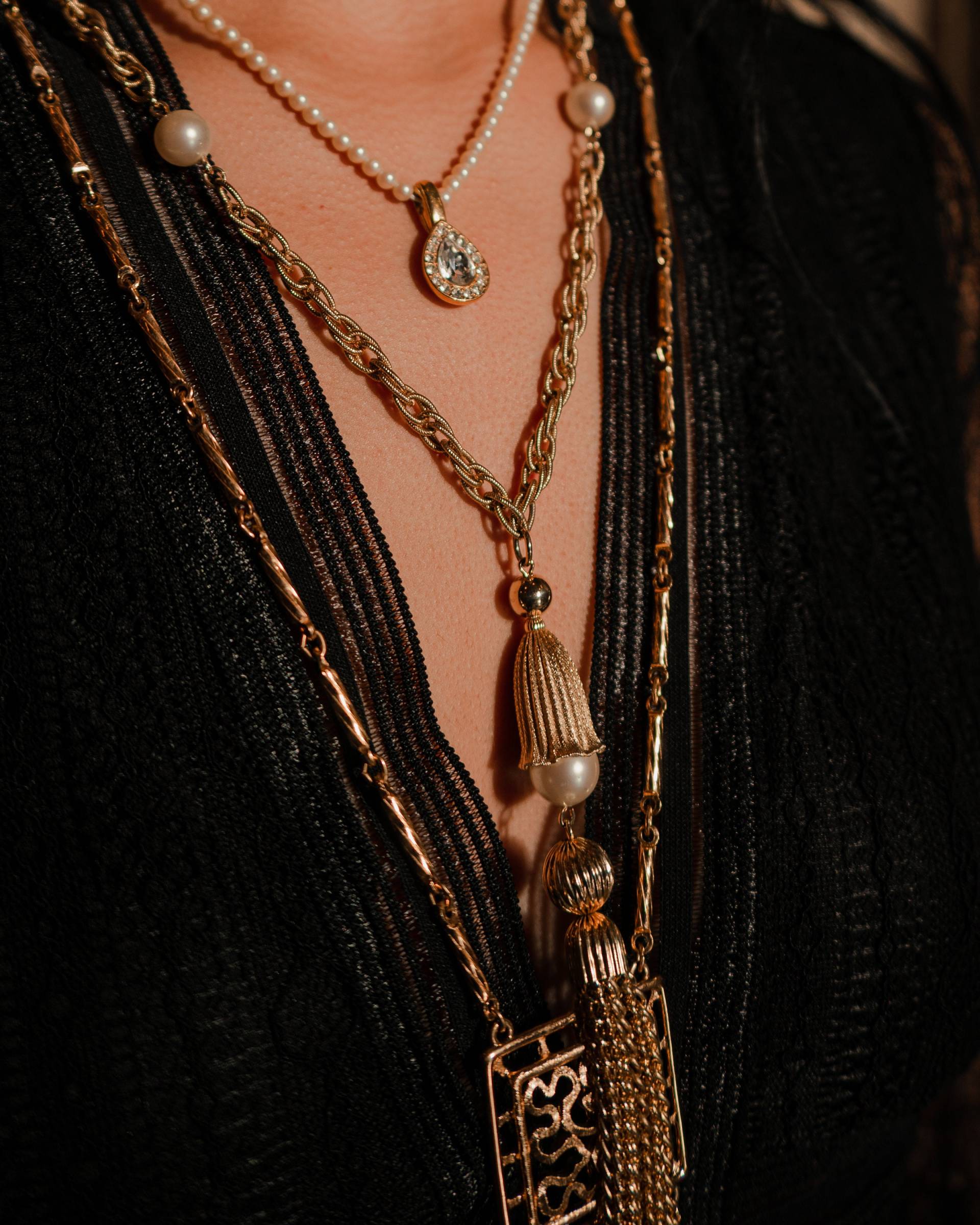 Vintage Perle Gold Quaste Lange Halskette, Schmuck, Perlenkette, Statement Hochzeitskette von BoiteLaqueJewelry