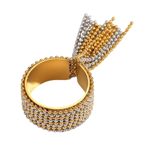 Bokcztml Anspruchsvoller passender Schmuck, ineinandergreifende Kettenringe, Abendgarderobe, Quastenringe für empfindliche Haut und, Einheitsgröße, Wie beschrieben, Wie beschrieben von Bokcztml