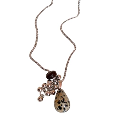 Bokcztml Halskette mit Sonnenanhänger mit Natursteinakzent und Edelstahlkette, Modeschmuck für den täglichen Gebrauch, Einheitsgröße, Wie beschrieben, Wie beschrieben von Bokcztml
