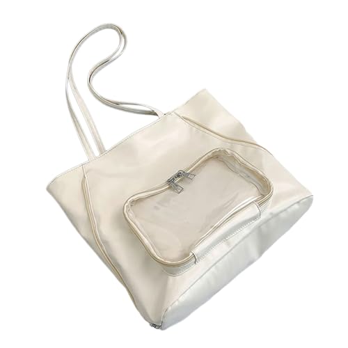 Bokcztml Moderne Elegante PU Umhängetasche Damen Arbeitstaschen Stilvolle Handtasche mit mehreren Taschen Business Reise Rucksack Modern Professionelle Satchel, weiß, One Size von Bokcztml