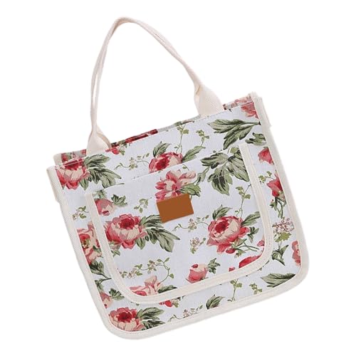 Bokcztml Organisierte Stoff-Arbeitstasche mit geräumiger Innenaufbewahrungstasche, wiederverwendbare Einkaufstasche, Handtasche für Business, Freizeit, Segeltuch, Schultertasche, rot, One Size von Bokcztml