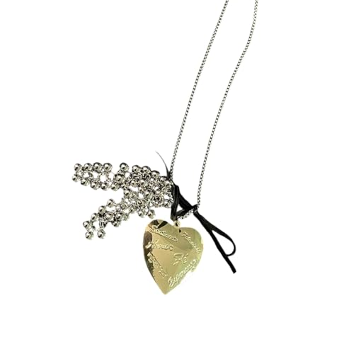 Bokcztml Romantische Halskette mit Initialen-Anhänger, Halskette mit Perlen-Akzent, tragbar, stabile Legierung, Schmuck, ideale Geschenkideen, für den täglichen Gebrauch, modische Halskette mit von Bokcztml