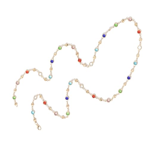 Bunte Glashalskette für Damen, Metall-Schlüsselbeinkette, Partyschmuck, Modeschmuck, Körperschmuck, Metallstruktur, für jeden Anlass, Datums-Halskette von Bokcztml