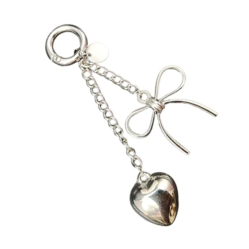 Delicate Heart Bowknot Anhänger Keychain Einfache Anspruchsvolle Keyring Taschen Zubehör Für Handtaschen Und Telefonkoffer von Bokcztml
