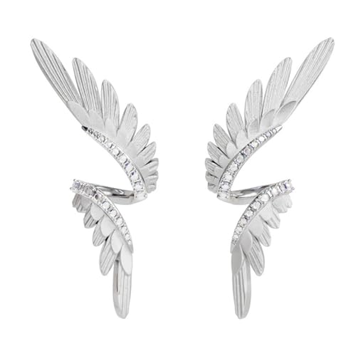 Einzigartige Flügel-Tropfen-Ohrringe, asymmetrische Ohrstecker, elegantes baumelndes Statement für moderne, jugendliche Frauen, asymmetrische Ohrstecker für Frauen von Bokcztml