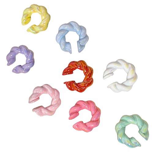 Einzigartige Ohrmanschette, kein Piercing, modischer Clip, Harzstruktur, einfacher Schmuck, geeignet für verschiedene Stile, Blumen-Ohrclip mit Gewinde, Einheitsgröße, Wie beschrieben, Wie beschrieben von Bokcztml