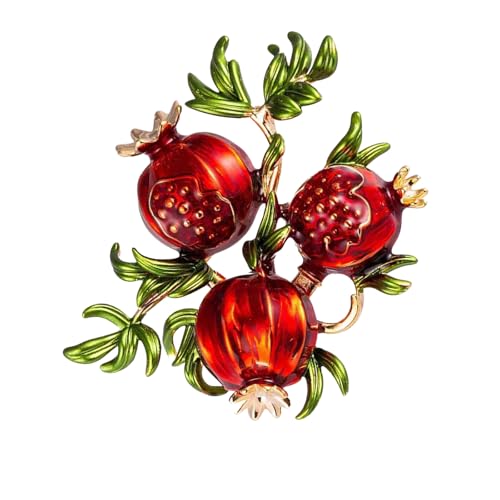 Handgefertigte Granatapfel-Anstecknadel, stilvolle Brosche für Kleidung, Schmuck, Legierung, Textur für formelle Veranstaltungen oder den täglichen Gebrauch, Legierungsbrosche von Bokcztml
