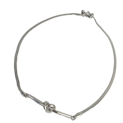 Schlangenknochenkette aus Edelstahl, verstellbarer Knoten-Anhänger, elegante Schlüsselbeinkette, Schmuck für den täglichen Gebrauch, Paare, Stahl-Halskette Schlangenknochenkette aus Edelstahl, verstellbarer Knoten-Anhänger, elegante Schlüsselbeinkette, Schmuck für den täglichen Gebrauch, Paare, Stahl-Halskette von Bokcztml
