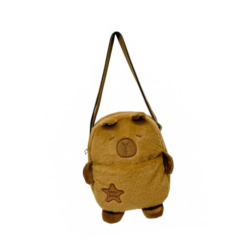 Schöne Cartoon-Tier-Brusttasche, Plüsch-Tier-Umhängetasche, Telefon, weiche Umhängetasche, einfache Kuriertasche für den täglichen Gebrauch, Plüsch, Capybara-Schultertasche, schöne Crossbody-Truhe für von Bokcztml