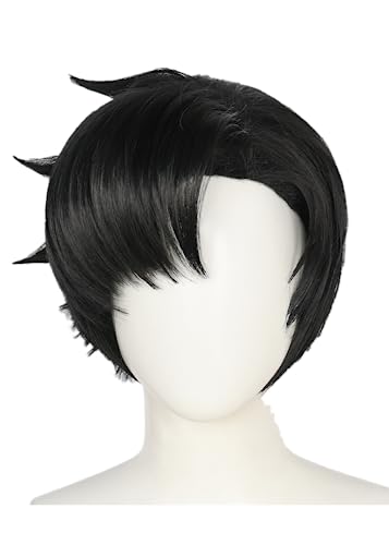 Anime Chiba Mamoru Cosplay Perücke, Schwarze Kurze Haar Perücken, Rollenspiel Halloween Kostüm Party Zubehör Für Perücke Cap von Bokerom