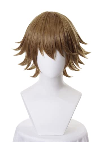 Anime Chihiro Fujisaki Cosplay Perücke, Braune Kurze Haare Perücke, Halloween Kostüm Party Rollenspiel Perücke Mit Kostenloser Perücke Cap von Bokerom