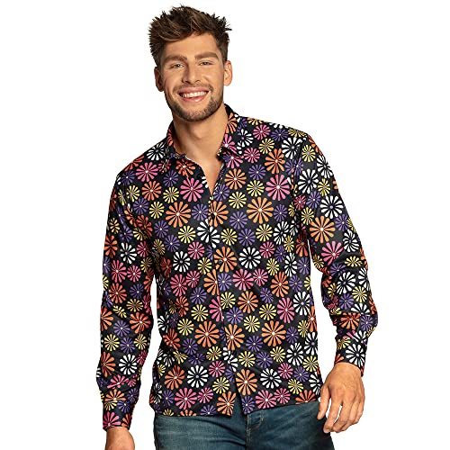 Boland 44533 - Hemd Flower Power, Größe L, für Herren, Shirt, Oberteil, für Erwachsene, Blumenhemd, Hawaiihemd, Hippie, 70er Jahre, Mottoparty, Karneval, Schlagermove, Verkleidung, Kostüm von Boland