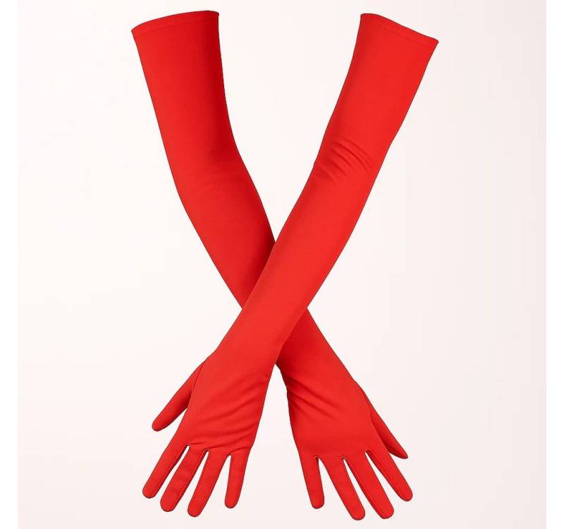 Boland Abendhandschuhe Lange Handschuhe rot 59 cm – Elegante Kostümhandschuhe aus Polyester Eleganz trifft Extravaganz in strahlendem Rot von Boland