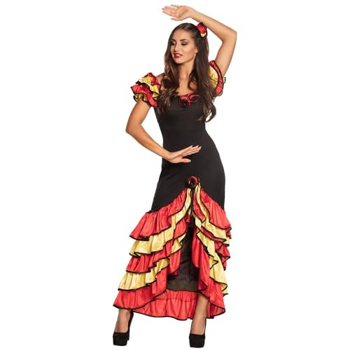 Boland - Kostüm für Erwachsene Rumba Tänzerin, langes Kleid für Damen, Spanierin, Karneval, Mottoparty, EM, WM von Boland